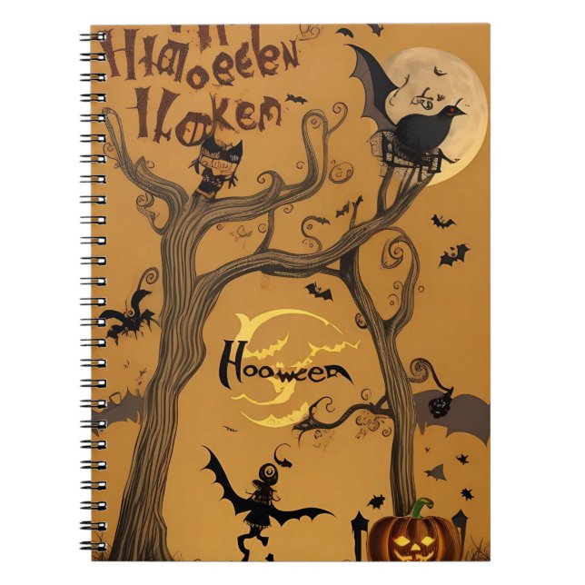 cuaderno de halloween de época moderno (Frente)