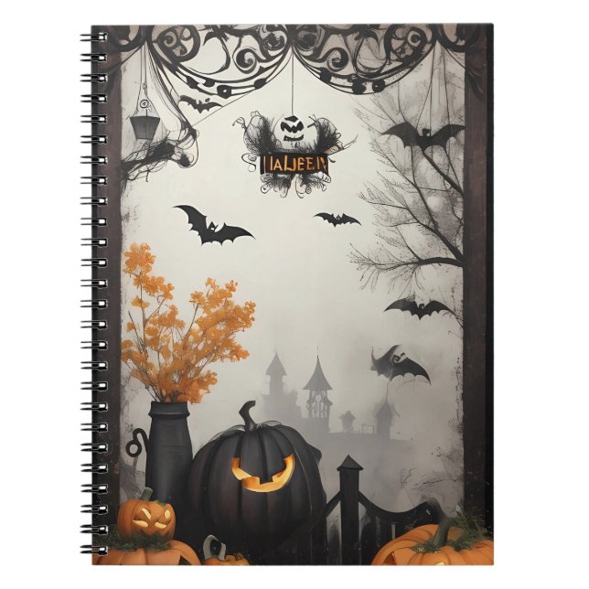 cuaderno de halloween de época moderno (Frente)
