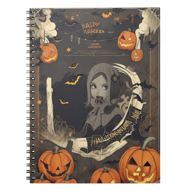 cuaderno de halloween de época moderno (Frente)