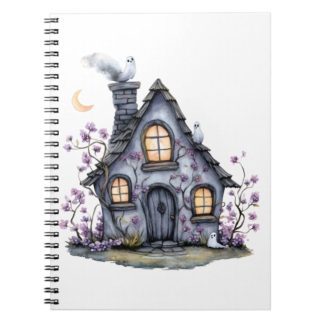 Cuaderno de Halloween de fantasmas de casa embruja (Frente)