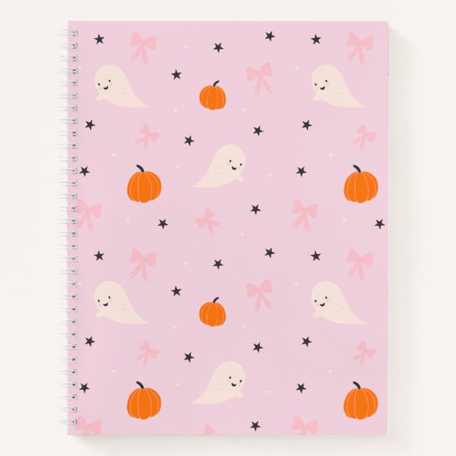 Cuaderno de Halloween de Fantasmas Rosados Adorabl (Anverso)