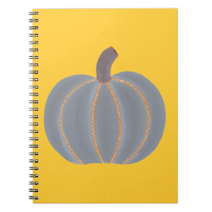 Cuaderno de Halloween de luces naranjas y calabaza