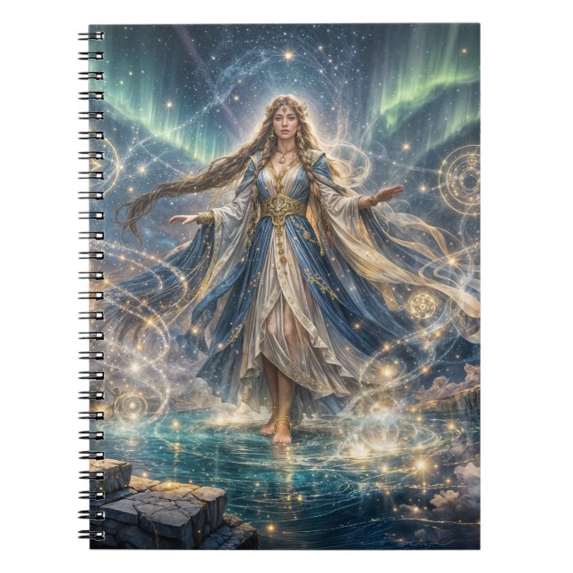 Cuaderno de Hechicera Celestial – Azul Místico (Frente)