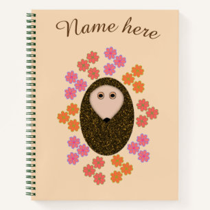 Cuaderno de Hedgehog y Flores Sleepy Spiral