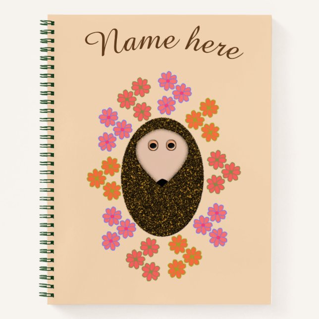 Cuaderno de Hedgehog y Flores Sleepy Spiral (Anverso)