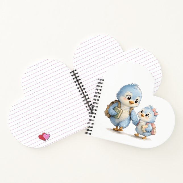 Cuaderno de Hermanos Pájaro Azul Corazón (Interior)
