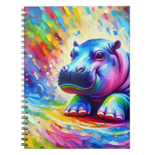 Cuaderno de Hipopótamo Arcoíris Soleado