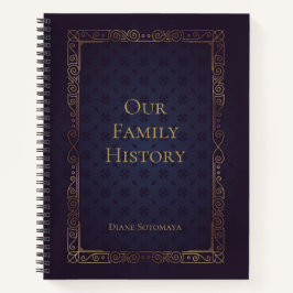 Cuaderno de historia de familia elegante y persona