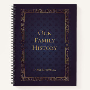 Cuaderno de historia de familia elegante y persona