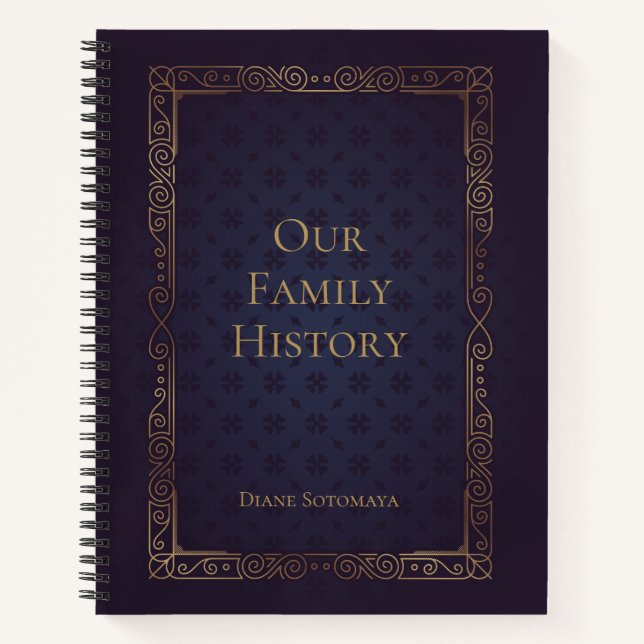 Cuaderno de historia de familia elegante y persona (Anverso)