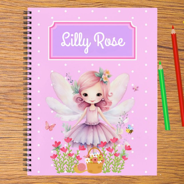 Cuaderno de historias para escribir y dibujar de C (Cute Mauve Fairy Kid's Write & Draw Story Notebook Personalized For Your Little One!)