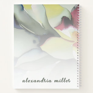 Cuaderno de hojas botánicas abstractas a la izquie