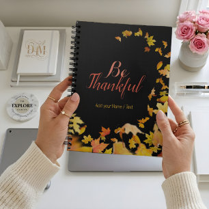 Cuaderno de hojas de otoño agradecido