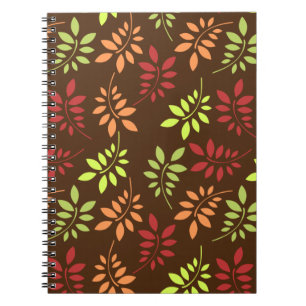 Cuaderno de Hojas de Otoño Coloridas en Tonos Cáli