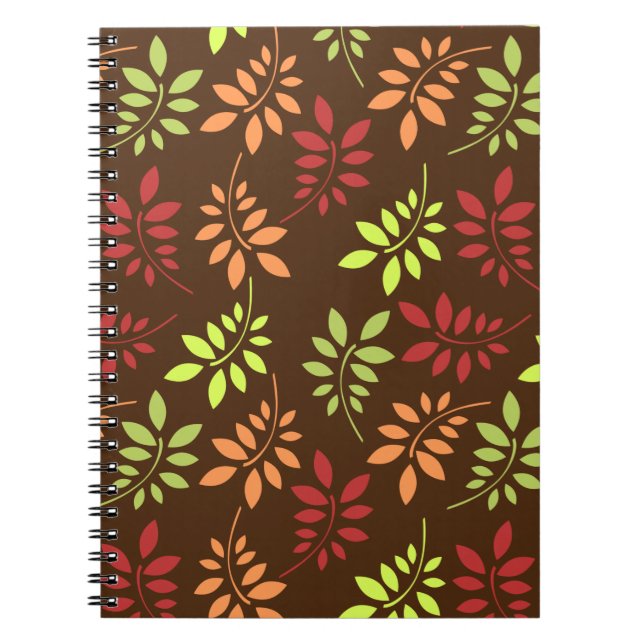 Cuaderno de Hojas de Otoño Coloridas en Tonos Cáli (Frente)
