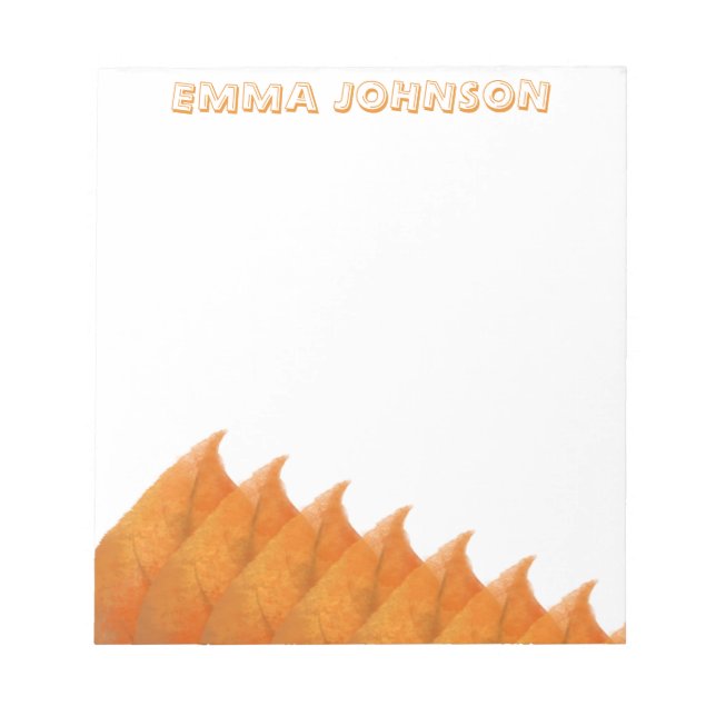 Cuaderno de hojas naranjas botánicas de otoño (Frente)