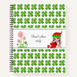 Cuaderno de Hojas Verdes de Hada y Árbol de Jade