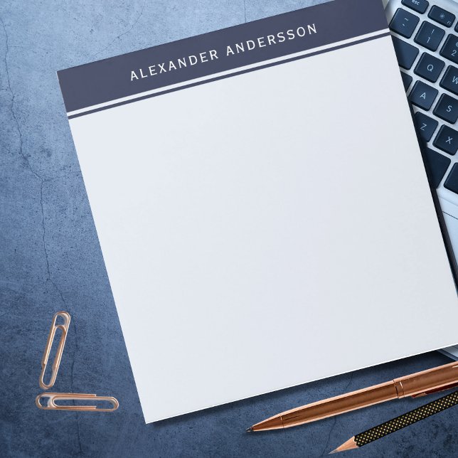 Cuaderno de hombre azul marino moderno (Subido por el creador)