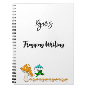 Cuaderno de hongos de escritura de ranas