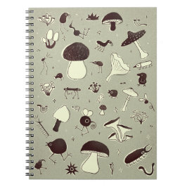 Cuaderno de hongos y criaturas forestales capricho