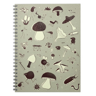 Cuaderno de hongos y criaturas forestales capricho