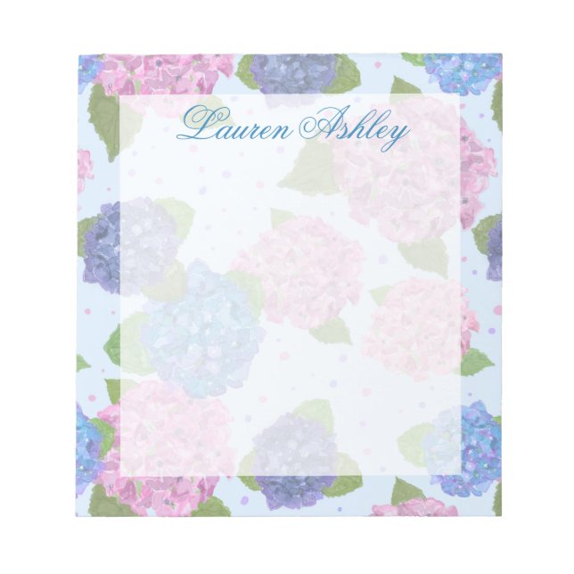 Cuaderno de Hortensias al Acuarela (Azules y Rosas (Frente)