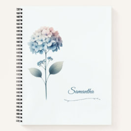 Cuaderno de Hortensias con Nombre Personalizado