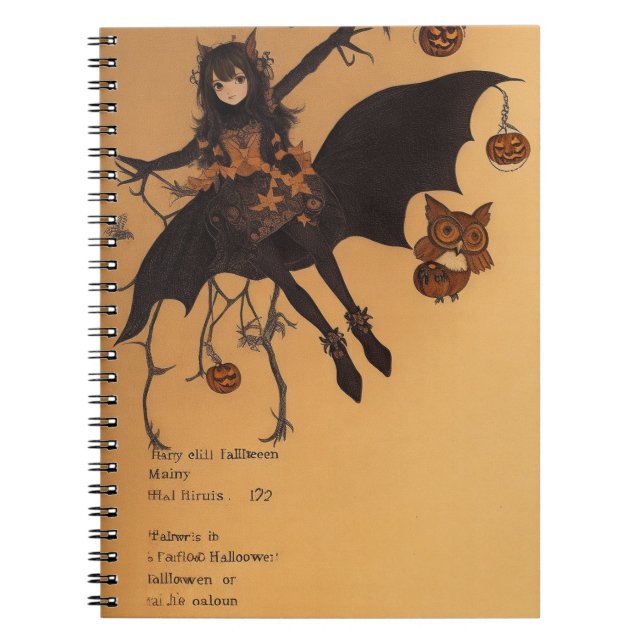 Cuaderno de hulla de ensueño forestal para Hallowe (Frente)