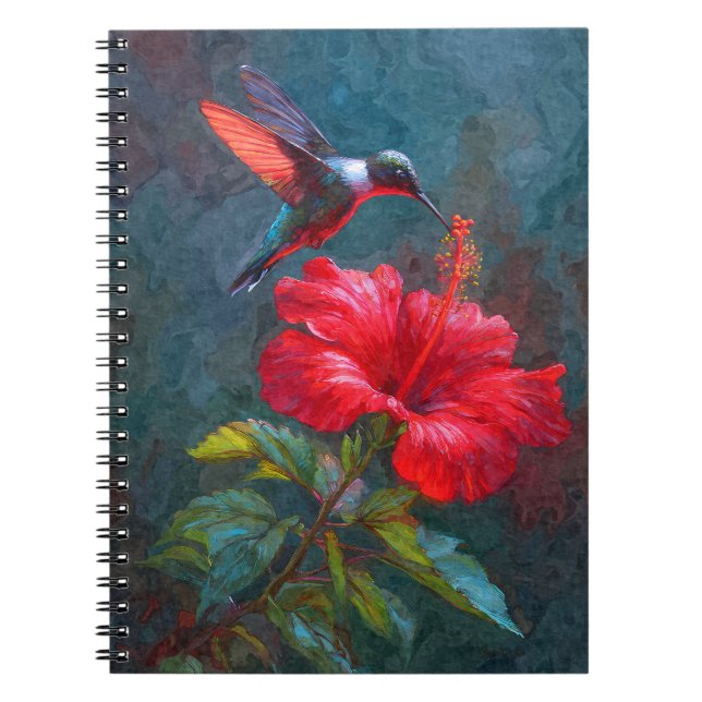 Cuaderno de Hummingbird Crimson Hibiscus (Frente)