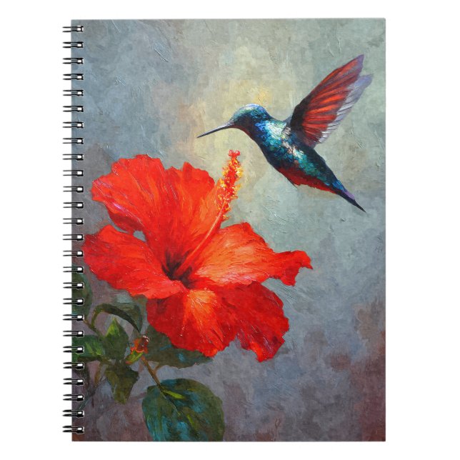 Cuaderno de Hummingbird Red Hibiscus (Frente)