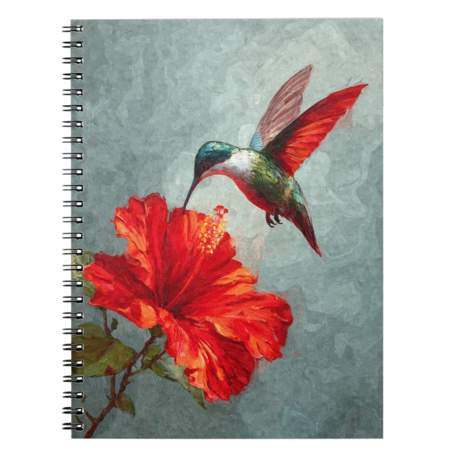 Cuaderno de Hummingbird Scarlet Hibiscus (Frente)