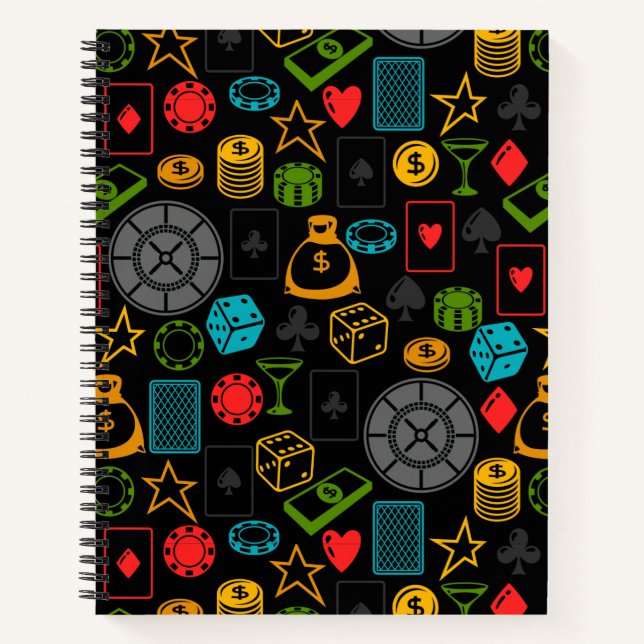 Cuaderno de iconos de Casino colorido (Anverso)