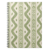 Cuaderno de Ikat Verde y Crema, Raya tejida