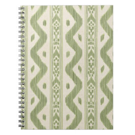 Cuaderno de Ikat Verde y Crema, Raya tejida