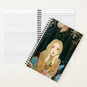 Cuaderno de ilustraciones de chica hermosa