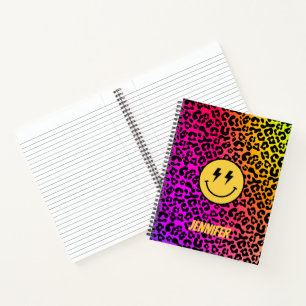 Cuaderno de impresión de leopardo arcoíris persona