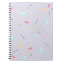 Cuaderno de impresión geométrica de los 80 de colo