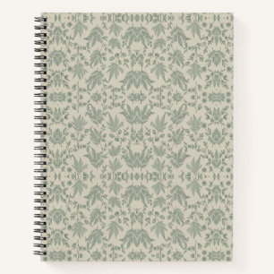 Cuaderno de impresión verde de salvia de helecho b