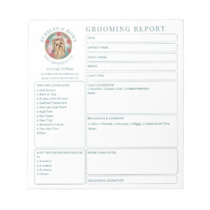 Cuaderno de informes de salón de aseo para Yorkshi