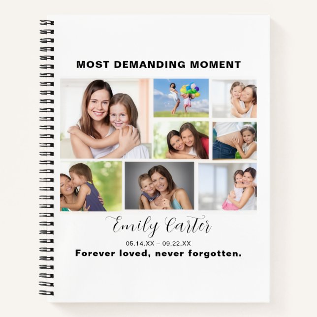 Cuaderno de invitados para funeral con foto en mem (Anverso)