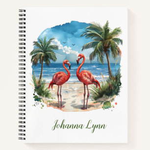 Cuaderno de Isla Tropical Flamingo Playa Palmeras