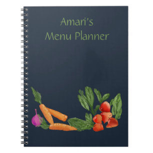 Cuaderno de jardín de verduras personalizado azul