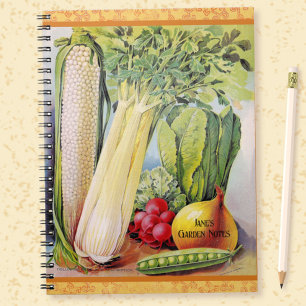 Cuaderno de Jardín personalizado de arte de verdur
