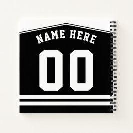 Cuaderno de Jersey negro de hockey sobre hielo de 