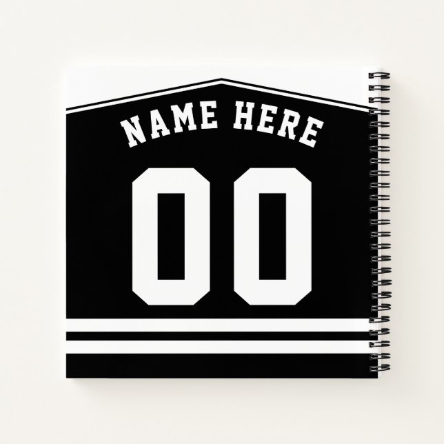 Cuaderno de Jersey negro de hockey sobre hielo de  (Reverso)