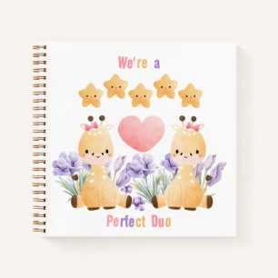 Cuaderno de jirafa pequeña linda   Somos un dúo pe