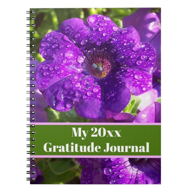 Cuaderno de Journal Purple Petunias personalizado (Frente)