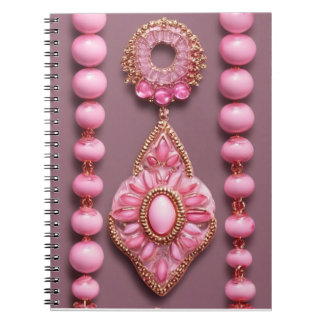Cuaderno de joyería de cuentas rosa Glam