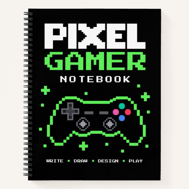 Cuaderno de juego de arte de píxeles – Escribe Dib (Anverso)