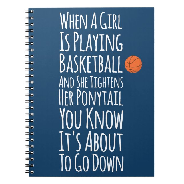 Cuaderno de Jugadora de Baloncesto Chicas Divertid (Frente)